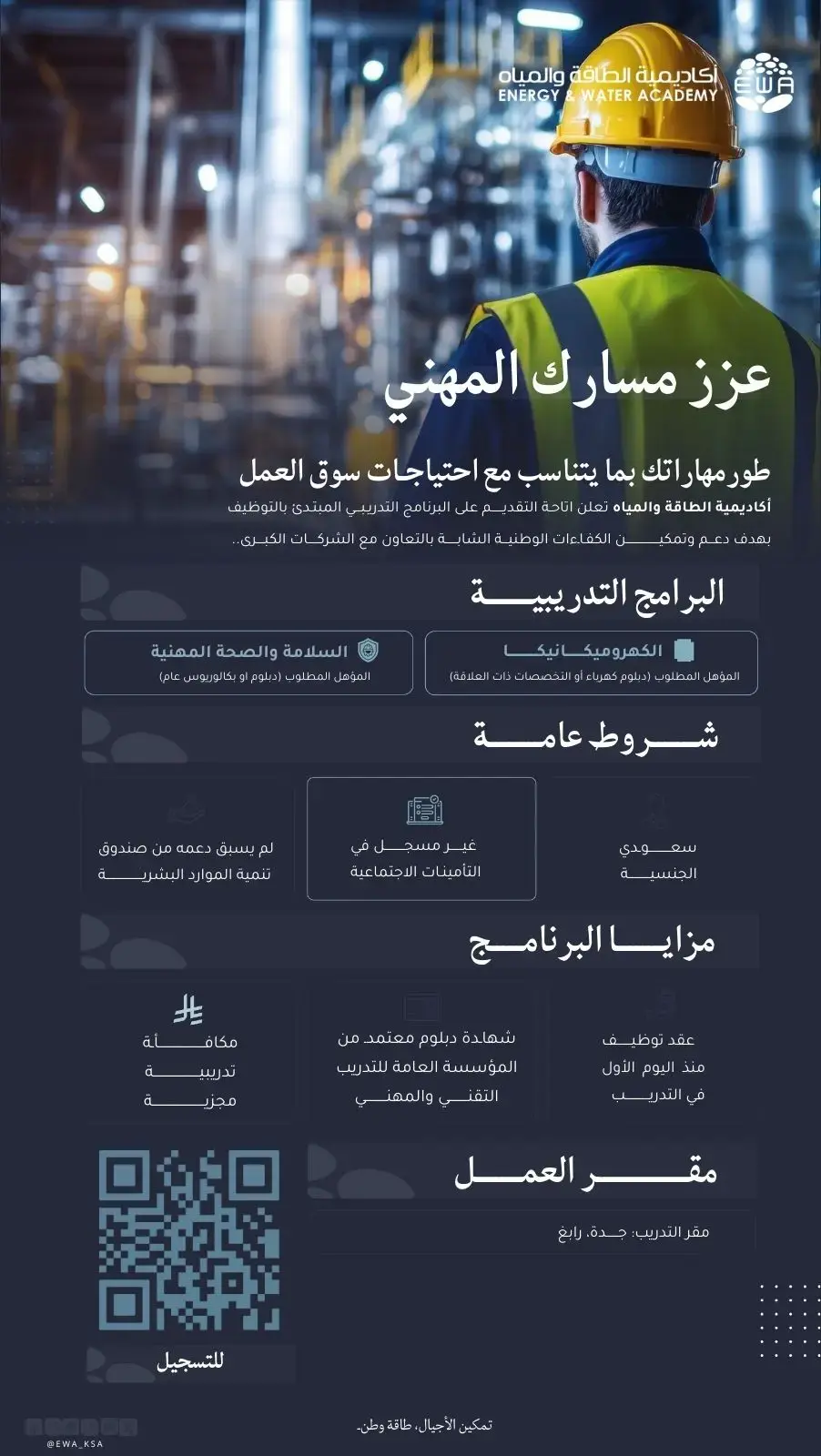 أكاديمية الطاقة والمياه تعلن برامج التدريب المبتدئ بالتوظيف – جدة