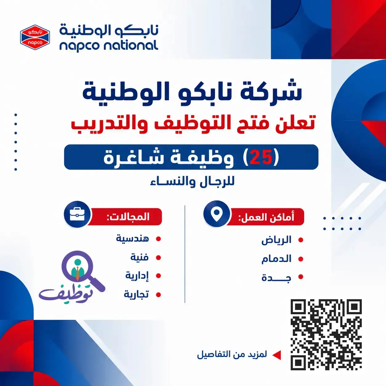 شركة نابكو تعلن (25) وظيفة مبيعات وموارد بشرية شاغرة لحملة الدبلوم