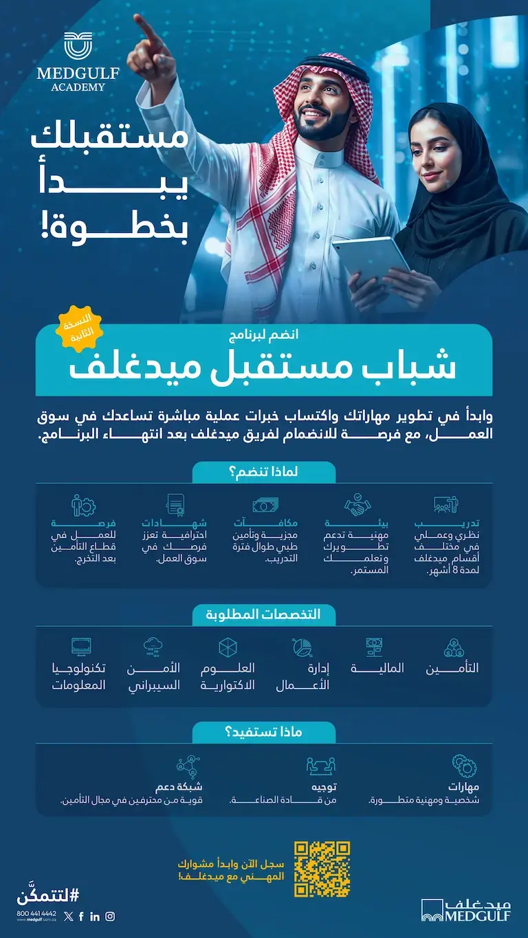 شركة ميدغلف تعلن برنامج تطوير الخريجين المنتهي بالتوظيف للجنسين